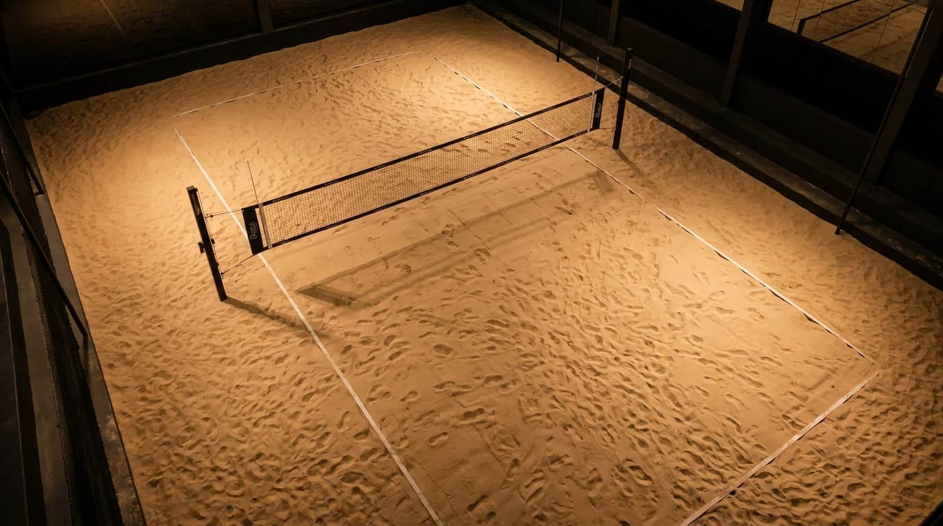 Quadra de areia para beach tennis e vôlei