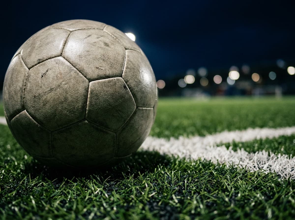 Bola de futebol em detalhe na Arena Doutores da Bola