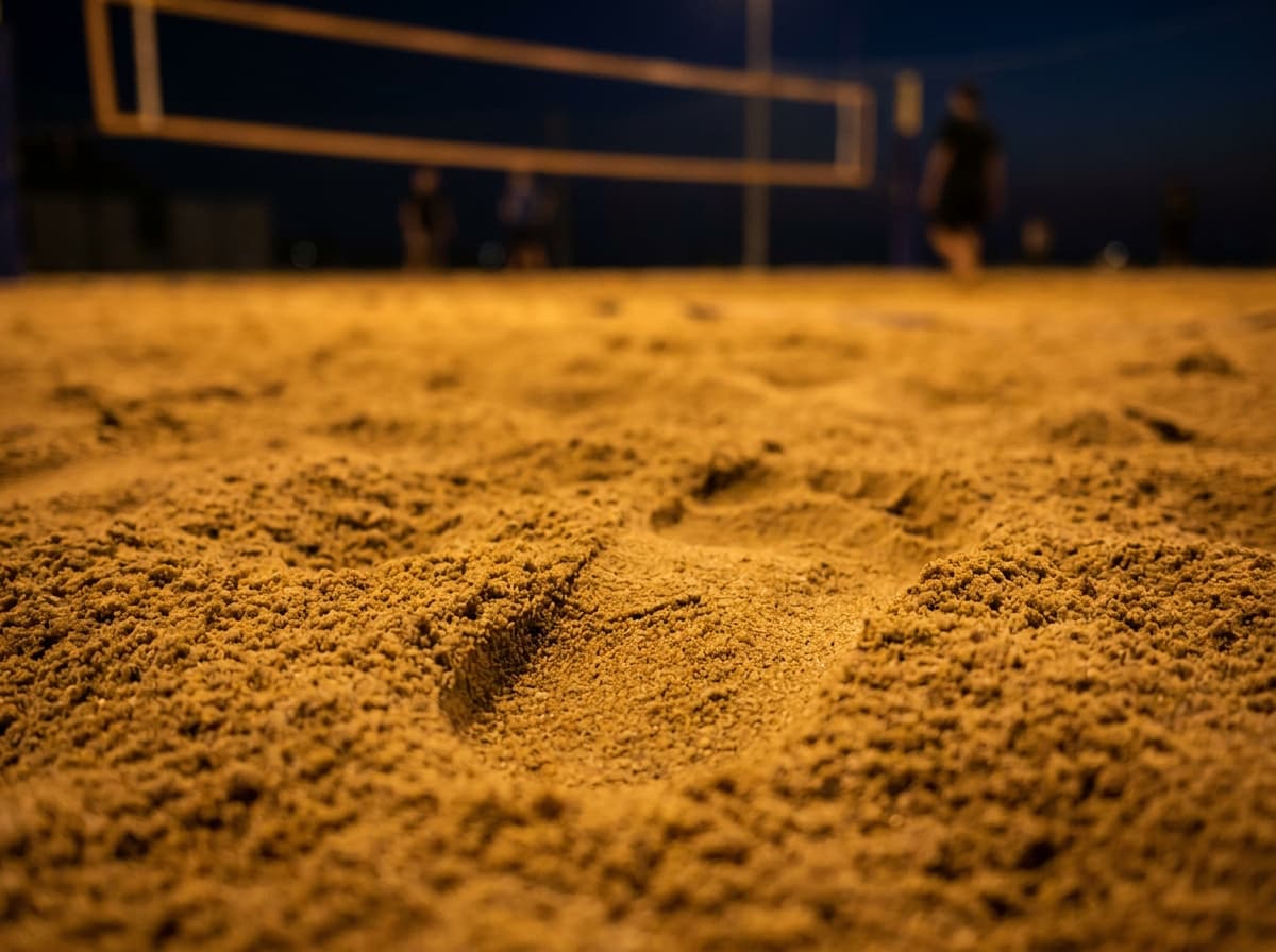 Detalhe da areia da quadra esportiva